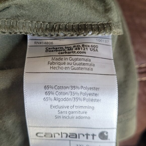 Carhartt Men's Green Loose Fit/Relaxed Fit Short Sleeve Pocket T-Shirt - Workwea - Picture 7 of 7